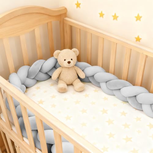 PTKG Cuna Adecuado Cojín para Cama Protección Cama Trenza Decor Knot Pillow Bed Guard Rail Cojin Infantil Alfombra para AnticolisióN Chichonera Cuna Adecuado,N25,500CM