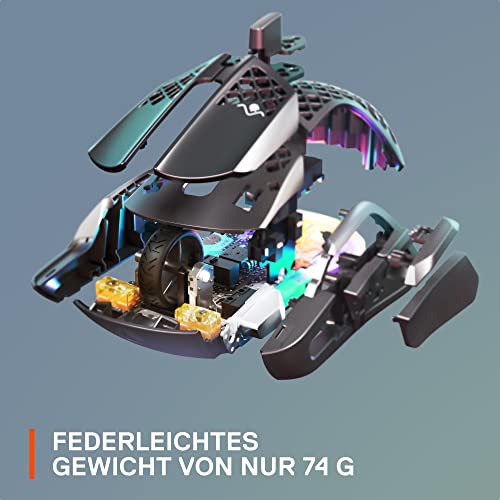 SteelSeries Aerox 5 Wireless Gaming-Maus – Ultraleichte 74 g – 9 Tasten – Bluetooth/2,4 GHz – 180 Std. Akkulaufzeit – Wasserbeständig nach IP54 – PC/MAC - FPS, MOBA, Battle Royale - Image 4