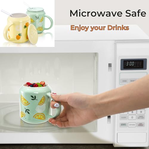 Set de 2 Mugs de Cerámica con Tapa y Cañita 13 oz miniatura 4