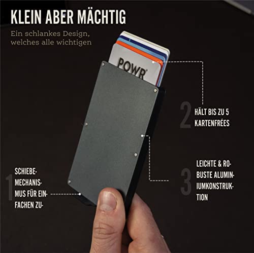 Kreditkartenetui mit RFID-Schutz und NFC Blocker von POWR