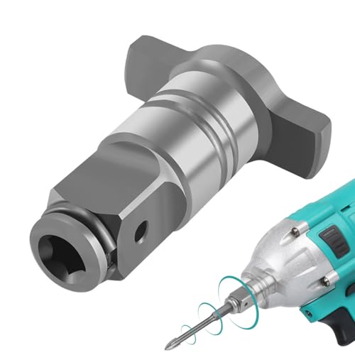 Image of Serplex Magnetic Converter Attachment 1 /2Inch Square Drive to 1 /4Inch Hex Female Socket Adapter Assembly Drill Housing for Power Wrench, Universal Fit Hex Tool, Drill Bit, Socket Sleeve