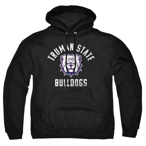 Truman State University Official Bulldogs Logo Unisex Adult Pull-Over Hoodie,Black, X-Large