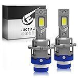 TECTICO D2S LED Headlight Bulbs 90W 12000LM 6000K Bright White, Plug-and-Play High/Low Beam, Direct OEM HID Xenon Replacement, Pack of 2