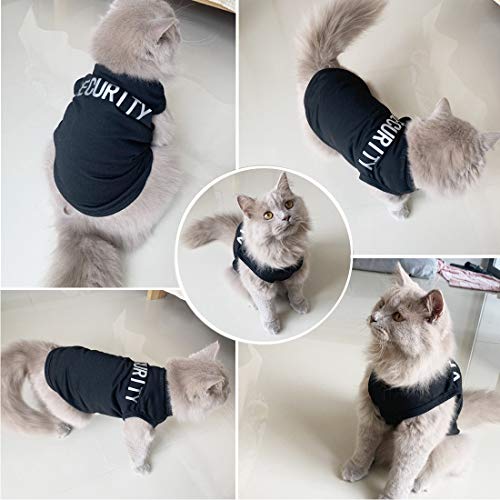 Dog Shirts Cosplay Apparel Security Dogs Costumes,Summer Clothes For Pet Cat Puppy, T-Shirt Vest Clothes For Dogs Boy Girl (Medium, Black) #TOP3