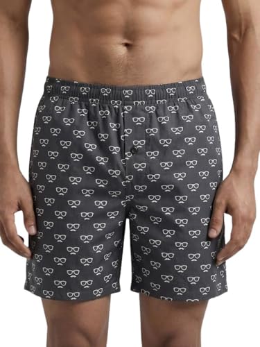 Image of Men's Cotton Boxers | Comfortable Printed Boxer Shorts for Men | Soft Breathable Lounge Boxers | Elastic Waist Relaxed Fit | Men's Sleepwear & Home Wear Boxer Shorts