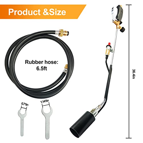 Propane-Torch-Weed-Burner-Weed-Torch-35-Inch-Long-High-Output-Flame-Thrower-with-Turbo-Trigger-Igniter-and-65-FT-cCSAus-Certified-Hose-for-Burning-Weeds-Snow-Melting-Regular