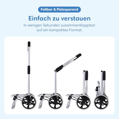 Safe Age® Einkaufstrolley mit Kühlfach und Sackkarren-Funktion - Einkaufswagen - Trolli - Klappbar
