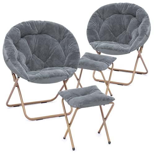 SFIHOME Cozy Saucer Chair, Living Room Chair, Faux Fur Soft
