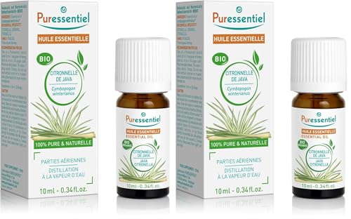 Puressentiel - Huile Essentielle Citronnelle de Java - Bio - 100% pure et naturelle - HEBBD - 10 ml (Lot de 2)