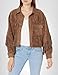 [BLANKNYC] womens Suede Fringe Shirt With Front Snap Closure Faux Leather Jacket, Hot Cocoa, Small US