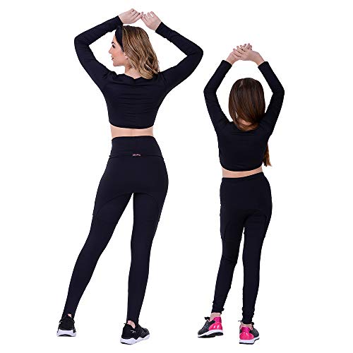 Kit Fitness Tal Mãe Tal Filha Manga Longa Preto Summer Soul (GG/2)