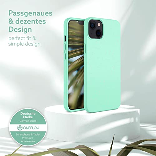Coque iPhone 14 turquoise idée cadeau écologique coque biodégradable