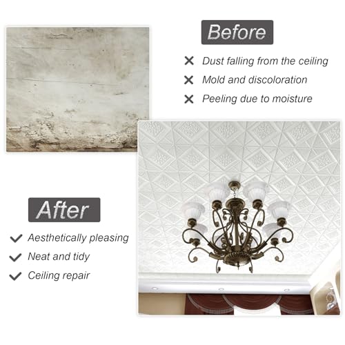 Baldosas de techo 3D autoadhesivas de espuma con acabado floral para renovar el salon pack de 40 3