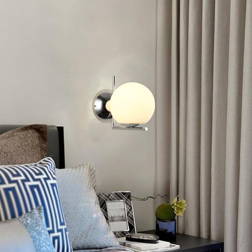 Aplique de pared moderno Alpinaluz de acero cromado con esfera de cristal E27 3