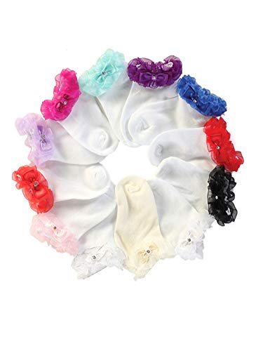 iGirlDress Little Girls Organza Multi Color Ruffle Special Occasion Ankle Dress Socks (infant -11yrs)2