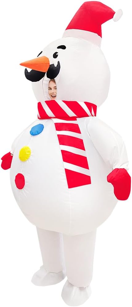 Santa Claus Inflatable Costume - Xmas Blow Up Suit Christmas Jumpsuit - Image 4