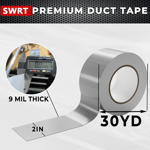 SWRT 24-Pack 9 Mil Silver Heavy Duty Duct Tape Strong Adhesive, 2 Inch x 720 Yd Duct Heavy Duty Waterproof All Weather Gray Duct Tape No Residue Sealing & Patching for Indoor&Outdoor Repair - Image 3