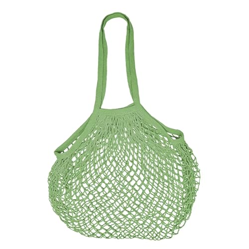 Image of AfitLulu Mesh Beach Bags for Women, Cotton Mesh Bag Large Tote Bag Reusable Shopping Bag Beach Tote Bag with Handle, Mesh Bags for Shopping Travel Vacations (Green)