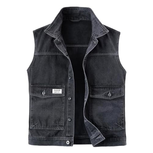 Gilet de motard homme en denim pour résoudre le manque de poches