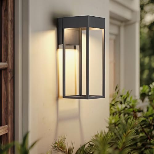 Image of LED Outdoor Wall Lights, Wall Mount Wall Sconces, 1 Pack | 3000K Hardwired, IP65 Waterproof Wall Lantern, Exterior Lighting Fixtures for Front Door Porch Garage Patio Garden