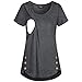 Produktbild pitashe Stillshirt Damen Umstands Stilltop Stilloberteil Doppelschicht Volltonfarbe Wild Mode Volltonfarbe Taste Seite geteilt Stillen Elegant Rock Umstandsmode Umstandstop Bluse Oberteile Top T-Shirt