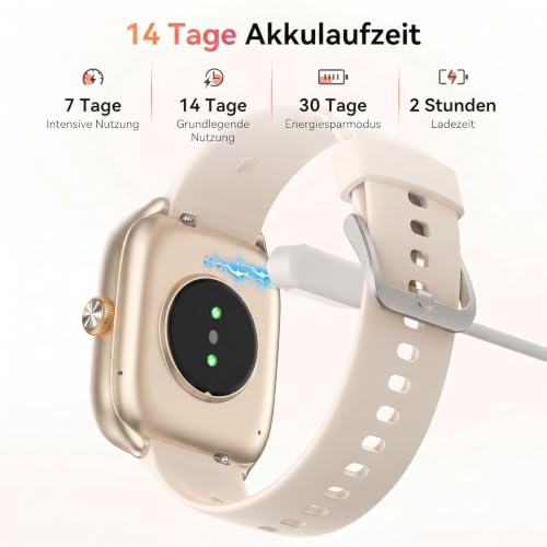 Smartwatch Damen 1,75" AMOLED Fitnessuhr mit Bluetooth Telefonie, 24/7 SPO₂ Herzfrequenz Stress Schlafmonitor… – Ansicht 5