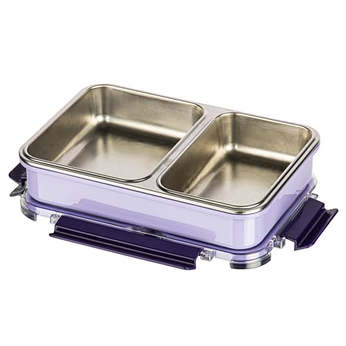Image of Polyset Munch Mate 800 2 PARTITION - Purple Compartment Stainless Steel Lunch Box, Leakage Proof Lunch Box for School Kids and Adults Pack of 1 800ml