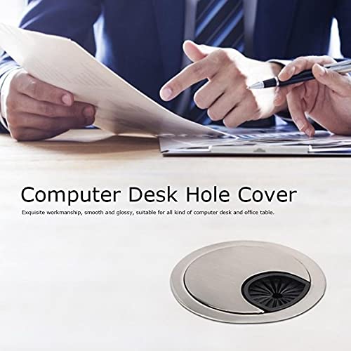 Computer Wire Cable Hole Cover Grommets， 5pcs Outlet Cover Computer Desk Threading Hole Desktop Alloy Over-Line Box Desk Table Grommet(50mm)