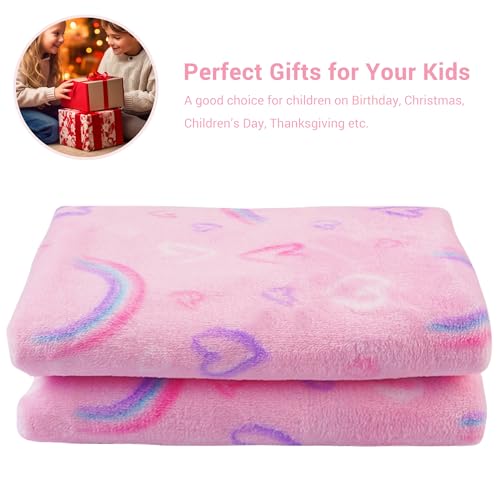 Viviland VSAKBLPNRB Kids Throw Blanket, Rainbow Print Blankets thumb #5