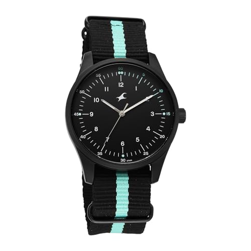 Image of Fastrack Stunners XI with Quartz Analog Black Dial Black Nylon /NATO Strap Watch for Men - 38214NP02