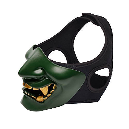 Outry Half Face Mask - Lower Face Protective Tactical Mask For Airsoft/Paintball/Bb Gun/Cs Game/Hunting/Shooting, Ideal Mask For Halloween, Cosplay, Costume Party And Movie Prop (Green) #TOP1