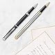Waterman Hémisphère Tintenroller | Edelstahl mit Chromzierteile | feine Spitze | Schwarze Tinte | Geschenkbox