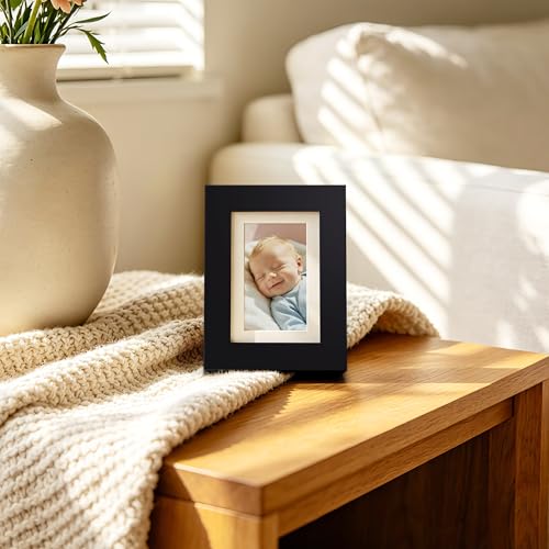 Image of upsimples 2.5x3.5 Picture Frame, Display Pictures 2x3 with Mat or 2.5x3.5 Without Mat, Wall Hanging Photo Frame, Black, 1 Pack