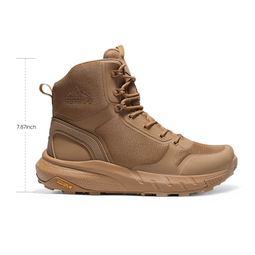 Image of NORTIV 8 Men's Military Tactical Boot Lightweight Comfortable Boots for Work All Day Side Zipper Motorcycle Combat Hiking Boots Metrostrike(8-9 Inches)