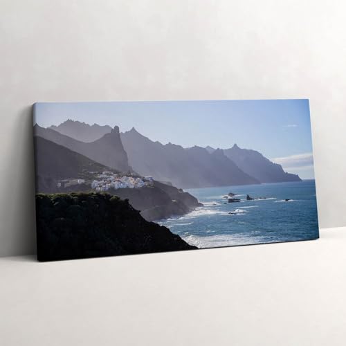 Tableaux 100x50cm vue sur montagnes et océan pour décoration murale grand format