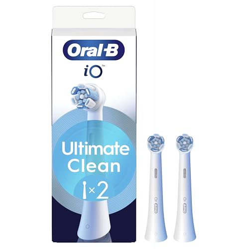 Oral-B Series iO Ultimate Clean Cabezales De Recambio Originales, Pack de 2 Recambios Blancos Para Cepillos De Dientes Eléctricos Oral-B iO, Eliminación Profunda De La Placa Bacteriana
