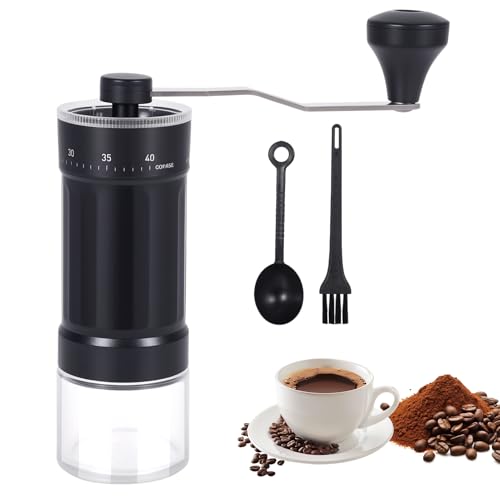 MZJAUVF Molinillo de Café Manual, Molinillo Café con 40 Ajustes Ajustables, Moledor de Cafe Portátil, Coffee Grinder para Viaje, Camping, Oficina, Molino Cafe para Espresso, Moka, French Press