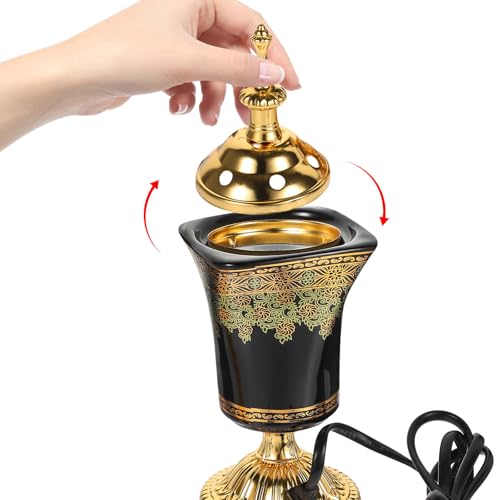 Brûleur d'encens électrique céramique noire COHEALI diffuseur 220V relaxation étude
