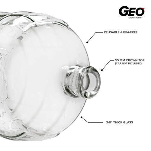 geo sports bottles 3 gallon round glass carboy fits 30mm cork finish or 55mm push cap home brew clear glass bt3gg