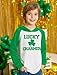 St Patricks Boys Girls Raglan Lucky Charmer Long Sleeve Irish Sweatshirt Fashionable Top White Green 10 Years