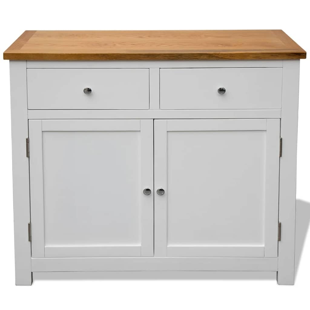 Credenza in legno massiccio di quercia e acacia, 90 x 33,5 x 83