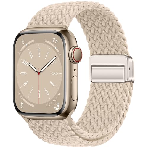 Image of Qimela Sport Loop Compatible with Apple Watch Band 38mm 40mm 41mm 42mm 44mm 45mm 46mm 49mm for Women Men,Magnetic Strap Stretchy Braided Wristband for iWatch Series 11 10 9 8 7 6 5 4 SE Ultra 3 2 1