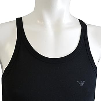 EMPORIO ARMANI プリント入りタンクトップ ブラック USA S 赤 Amazon | Emporio Armaniメンズ3 - Packタンクトップレギュラー