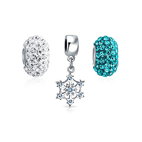 Conjunto de 3 cuentas Bling Jewelry de plata .925 con cristales de Navidad