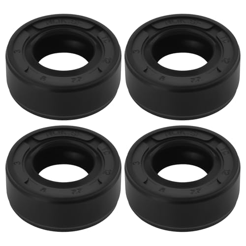 eMagTech Lot de 4 joints d'arbre d'huile en caoutchouc nitrile pour arbre 12 x 22 x 9 mm pour tondeuse à gazon, voiture, moto, camion - Noir