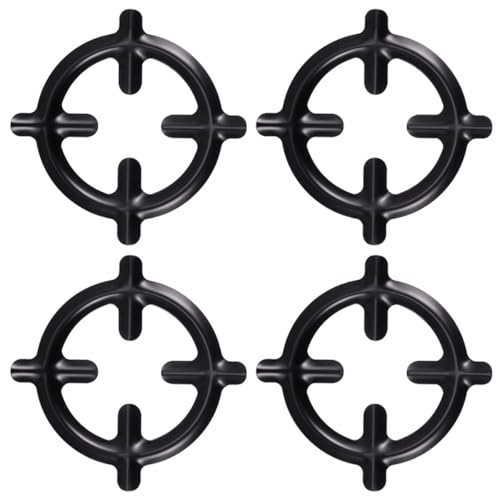 Vaguelly Soporte para Estufa de Gas 4 Piezas Hierro Resistente Antideslizante para Cafeteras y Ollas, Placas de Cocina Gas Duraderas para Hogar, Restaurante y Camping