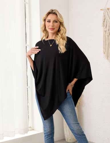 Ferand Women's Versatile Poncho Tops Lightweight Wrap Scarf for Spring Summer2