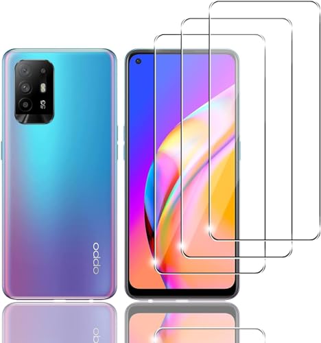 Jinyunlai Protector Pantalla para OPPO A94 5G, [3 Piezas] Antirayaduras, HD Transparente, Sin Burbujas, 9H Dureza Protector de Pantalla de Vidrio Templado para OPPO A94 5G