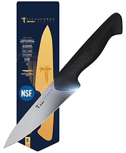 TITAN FORGE Chef Knife - 5" - Pro Series Knives - 7CR17MOV High-Carbon steel - Full Tang - NSF Certified
