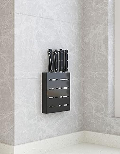 Kitchen Wall-mounted Knife Holder - Under Cabinet Knife Storage - Cabinet Door Knife Organizer ¨C Hanging Knives Rack